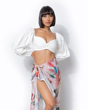 Poplin Bustier top (White)